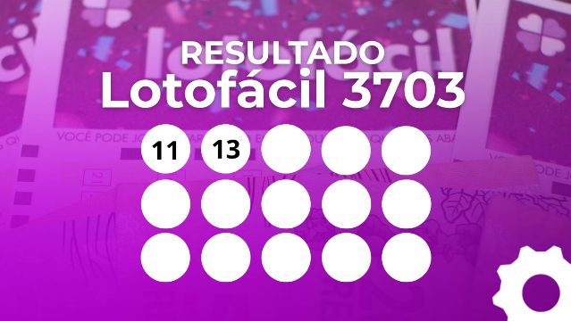 Resultado da Lotofácil 3703: veja as 15 dezenas sorteadas hoje