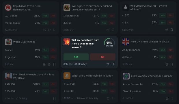 Prediction Markets Let You Bet on Whether a Wildfire Will Burn Down Your Town