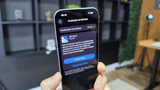 Apple lança iOS 26.5.1 exclusivo para iPhone Air e linha iPhone 17 para corrigir falha no carregamento