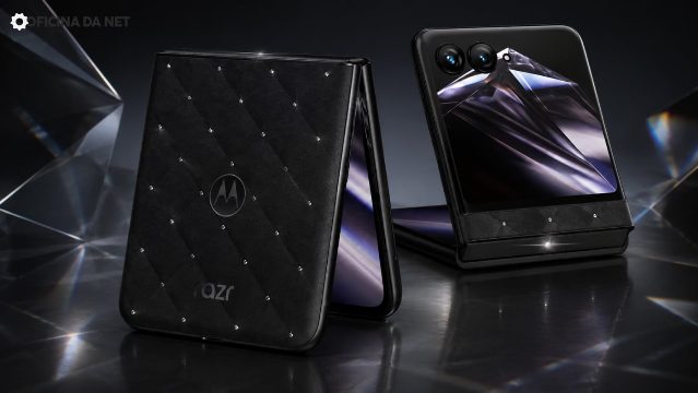 Motorola mostra novo Razr 70 coberto por cristais Swarovski