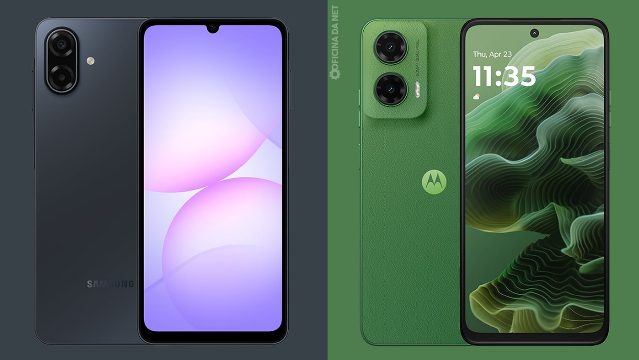 Galaxy A07 5G vs Moto G35: qual básico vale mais a pena